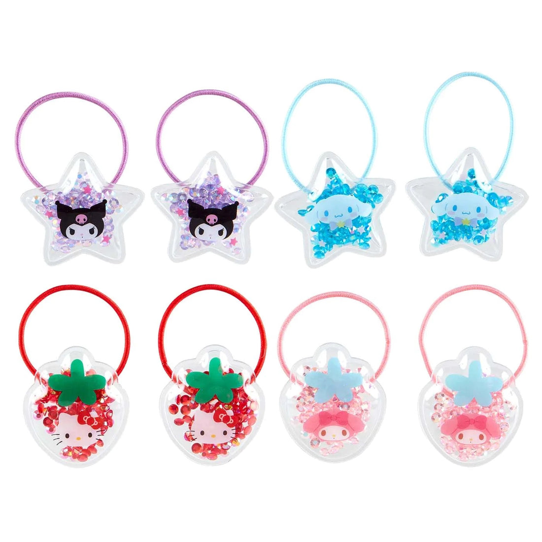 Sanrio三丽鸥|角色透明细闪小碎钻发绳/发圈|1对