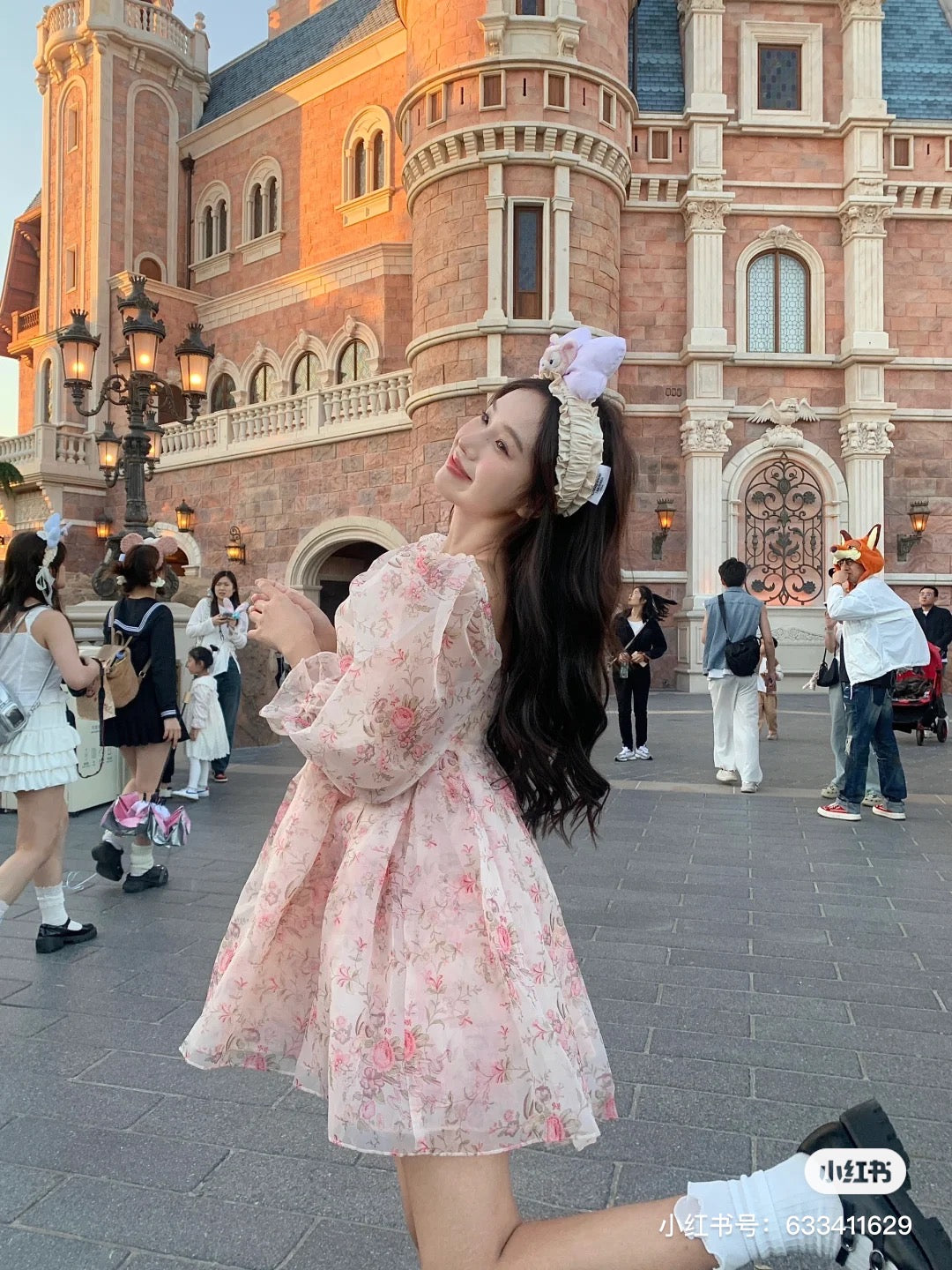 Disney SH|贝儿蕾丝边蝴蝶结发箍