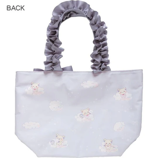Rilakkuma轻松熊|Korilakkuma mini Tote Bag Sky Cotton Candy San-X天空白云棉花糖系列褶皱手提包|约340×220×130mm