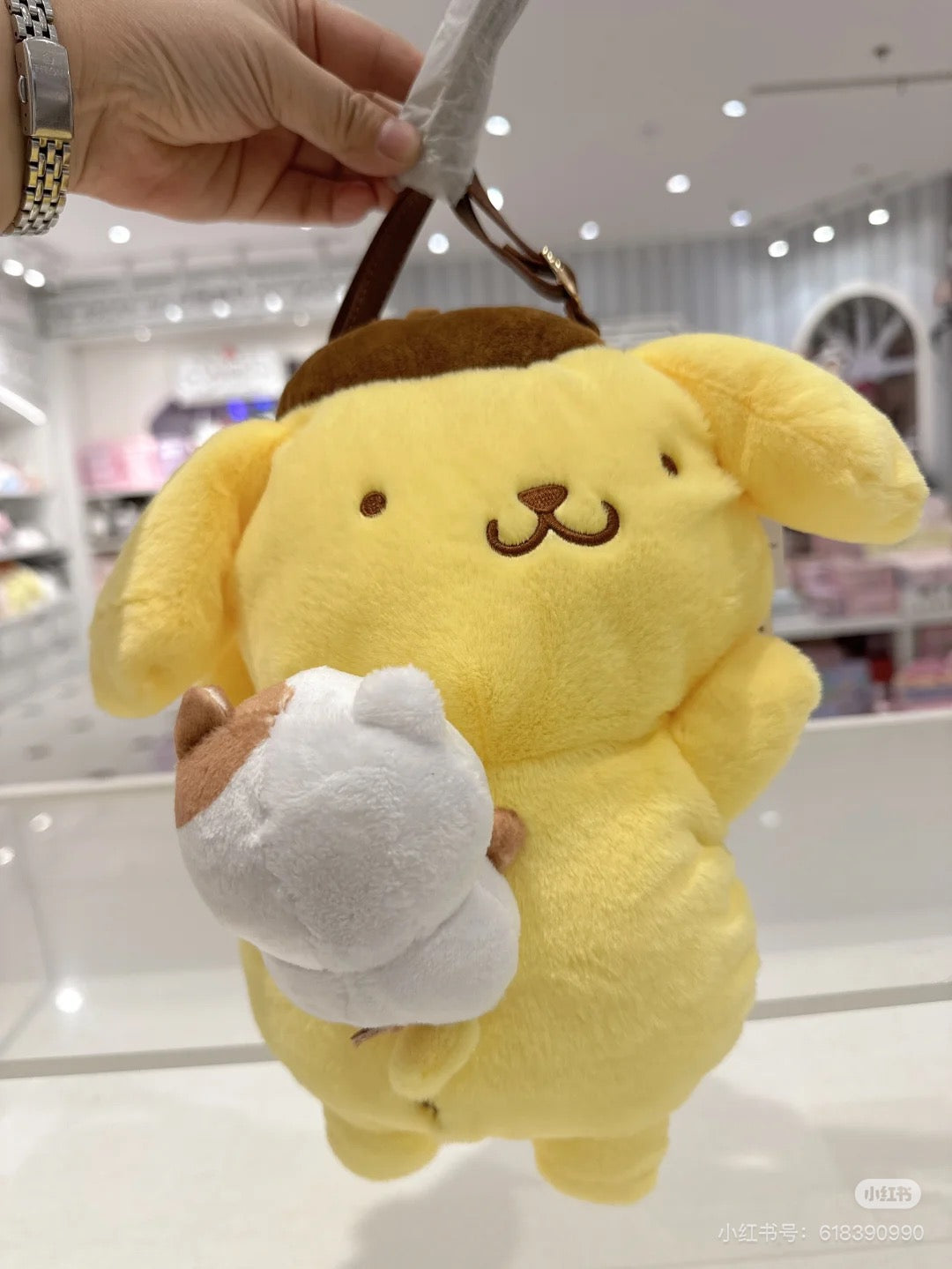 Sanrio|Pom Pom Purin Character Form Shoulder Bag|24 x 12 x 28cm approx.