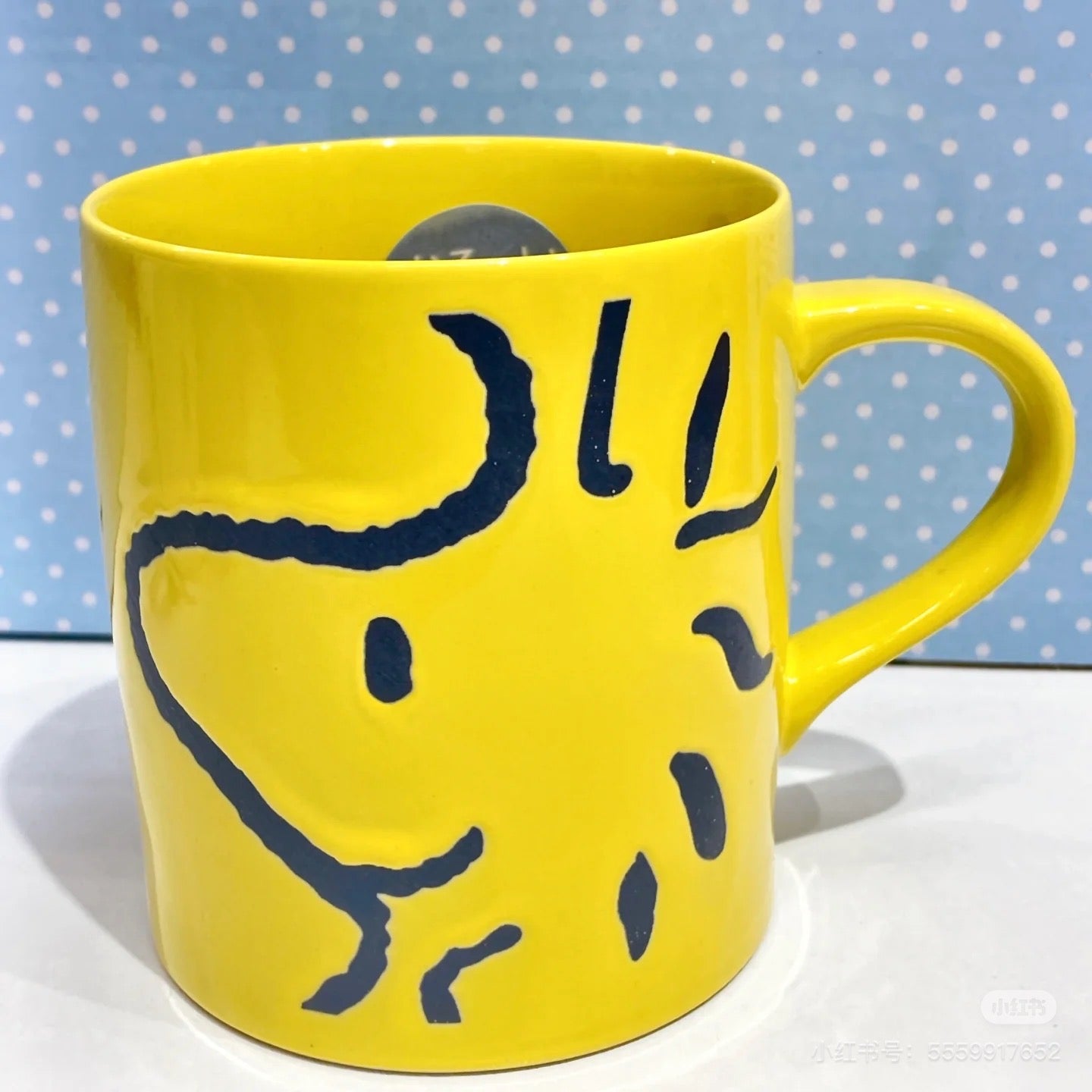 Snoopy|Woodstock Face糊涂塔克黄色马克杯/咖啡杯/水杯|約φ(直径)75×H90mm