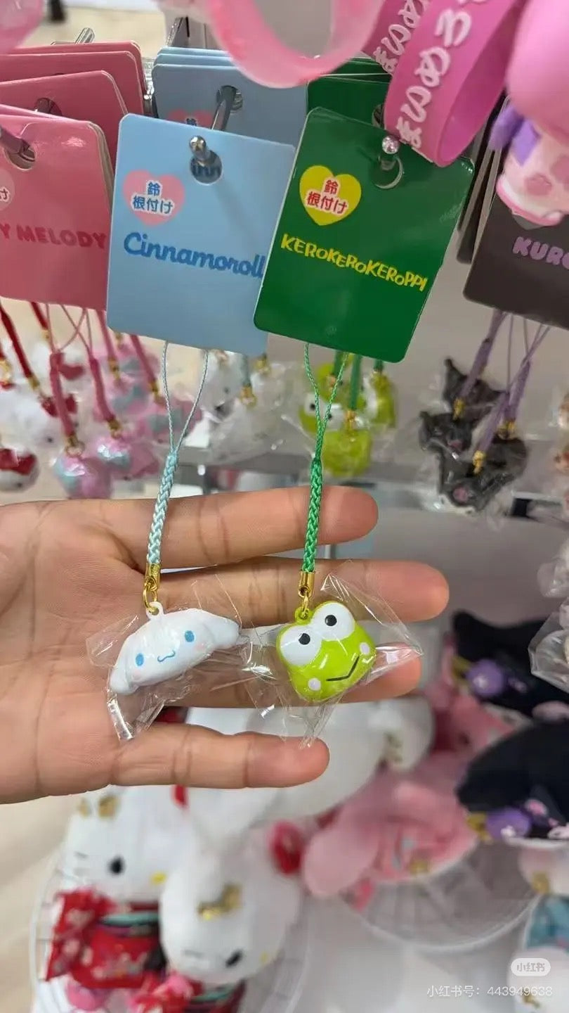 Sanrio|Face Shaped Bell Phone Charm|5.3 x 4.7 x 2.6cm approx.