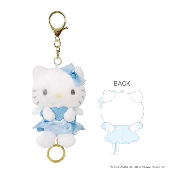 HelloKitty凯蒂猫|Plush Keychain With Reel - Hello Kitty / Nurse Blue天使护士系列可伸缩毛绒玩偶钥匙扣挂件/包挂|约H116 × W75 × D63mm