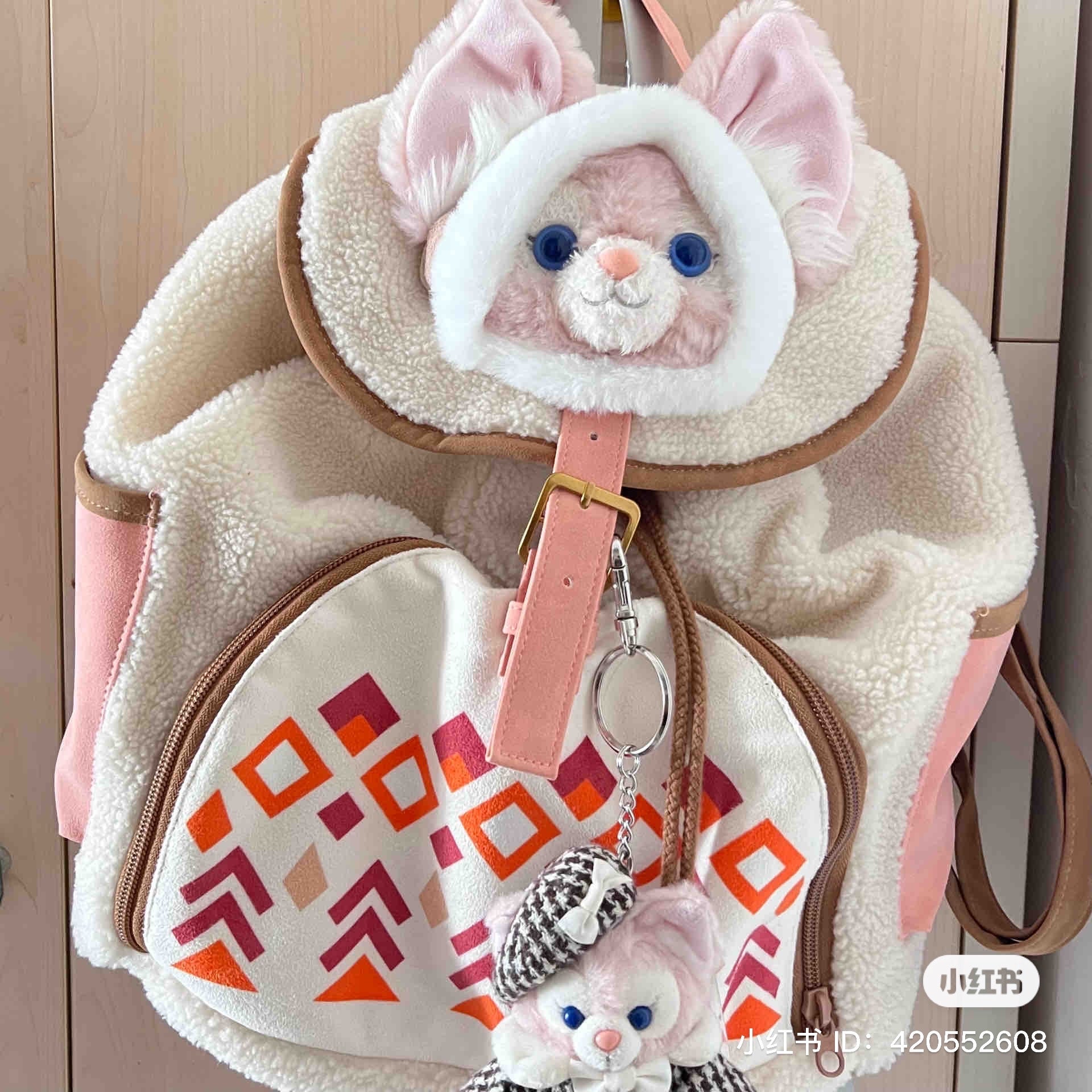 Disney SH|小小梦想家系列毛茸茸贝儿多功能双肩包/书包/大容量耐装