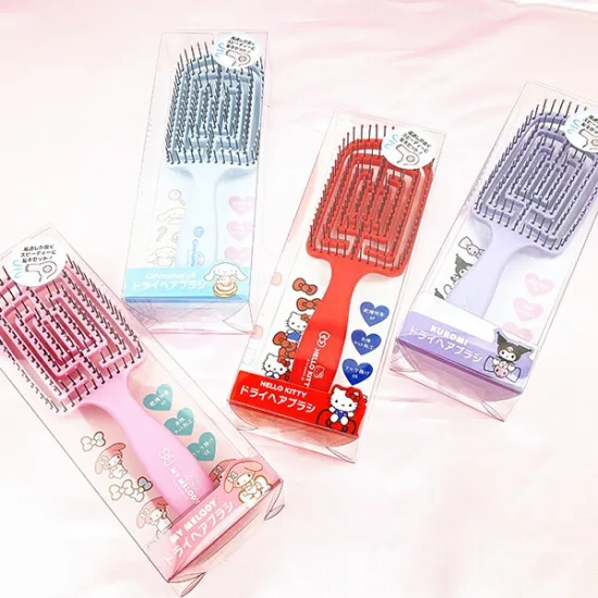 Sanrio三丽鸥|Kcompany Sanrio Characters Dry Hair Brush 可爱角色ABS树脂尼龙梳子/干发梳|约5.0 x 8.5 x 27.5cm