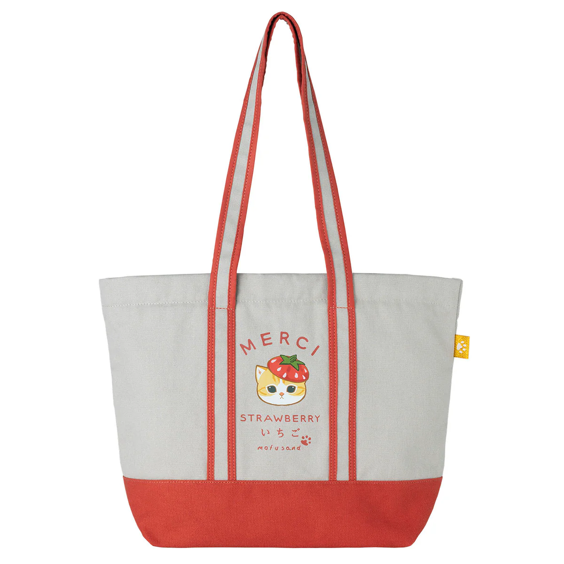 Mofusand|Merci Strawberry Large Gusseted Tote Bag|H330 x W445 x D145mm approx.