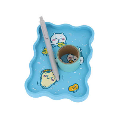 Chiikawa|River Comic Scene Cider Fruit Punch Rubber Accessory Tray|178×112×15mm approx.