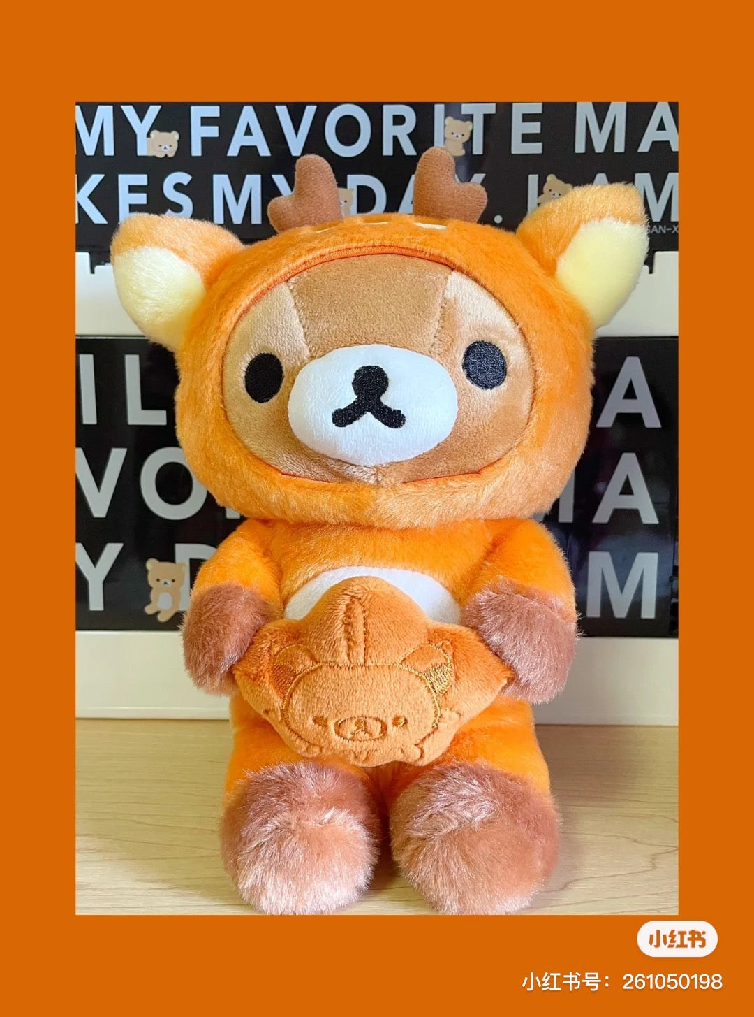 Rilakkuma轻松熊|地域限定御守寓意宫岛鹿角玩偶/公仔|約W170×250mm