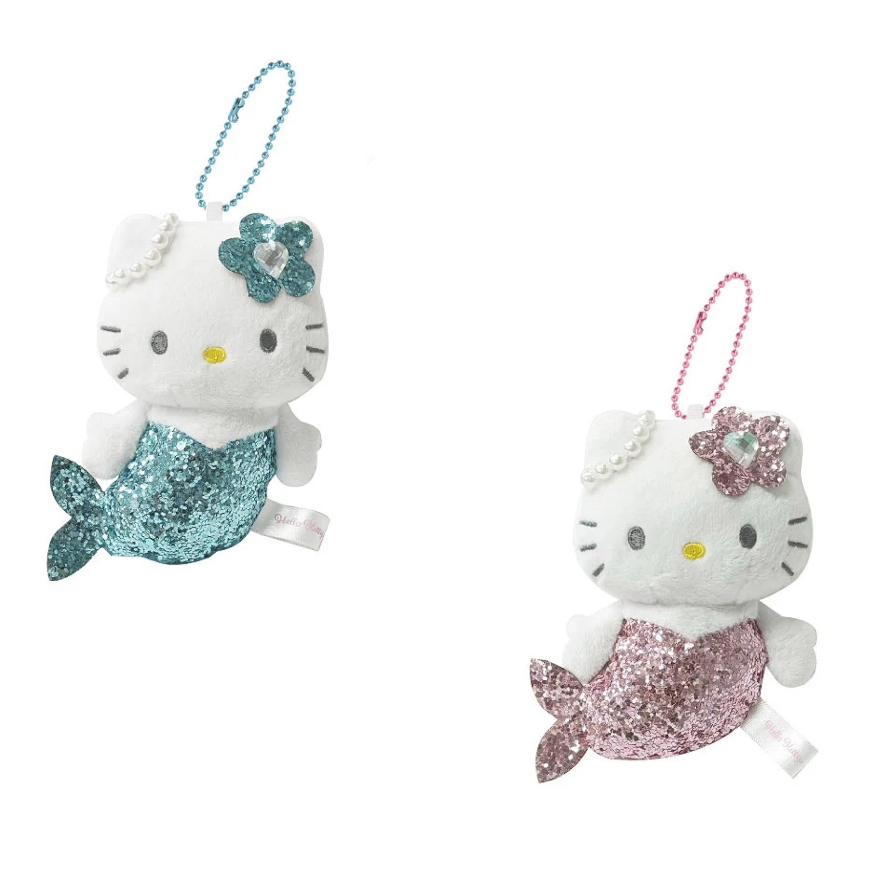 HelloKitty|Glitter Mermaid Mascot Holder /Plush Keychain|H100×W83×D63mm approx.