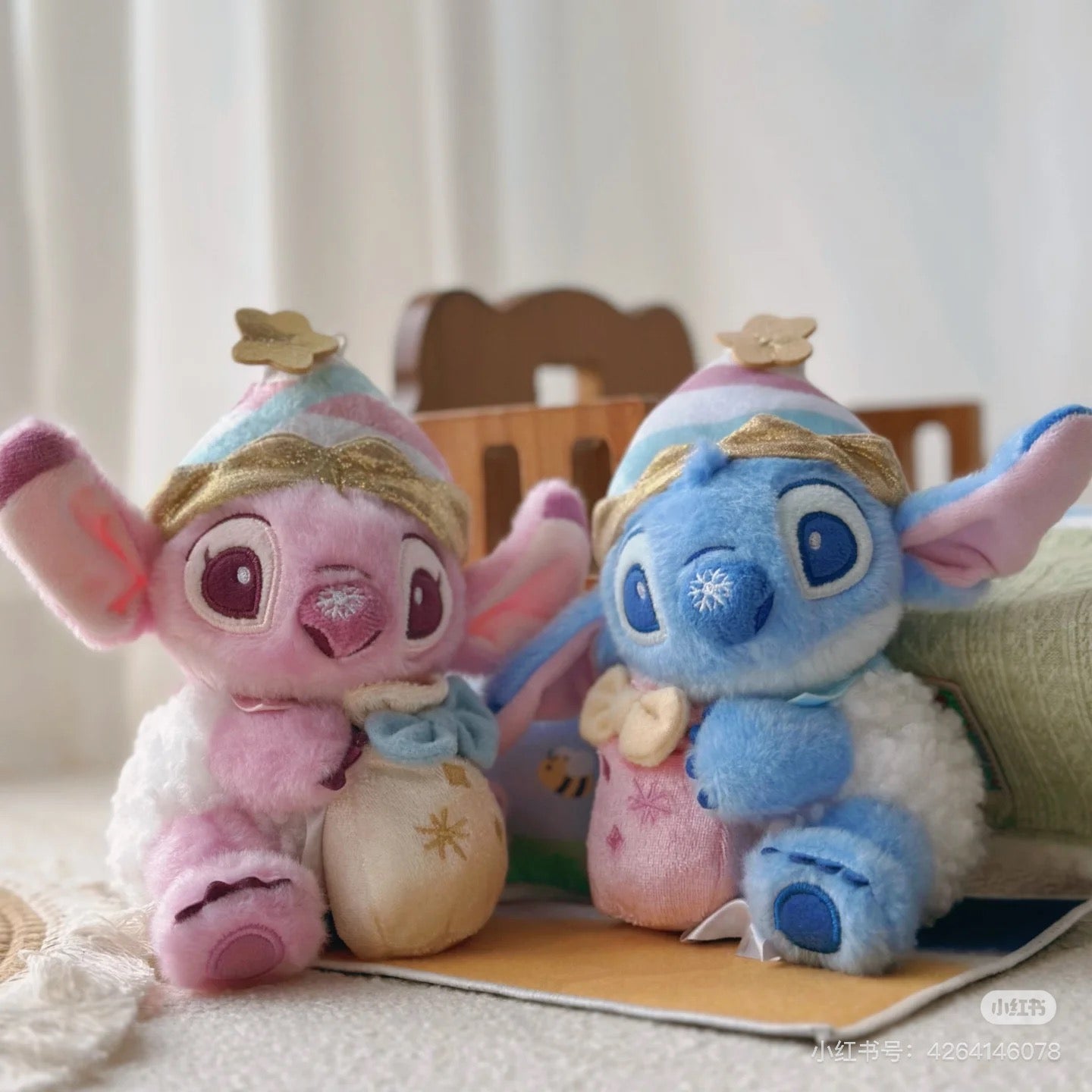 Disney SH|冬日限定Stitch史迪奇雪人系列抱礼物袋毛绒玩偶挂件/包挂