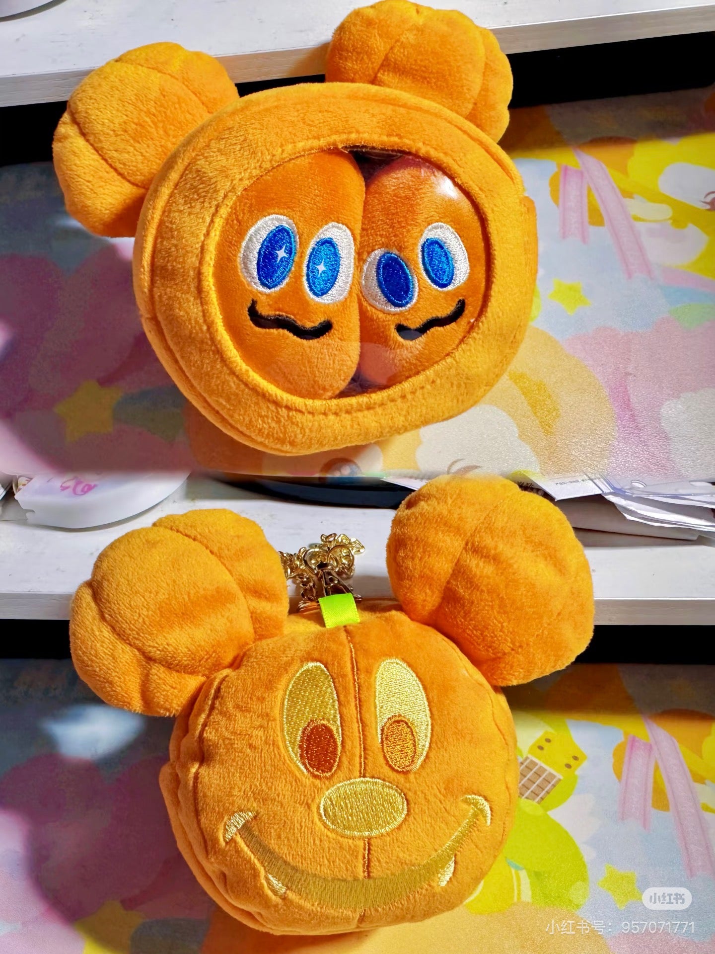 Disney|halloween pumpkin Mickey Plush Keychain Pouch