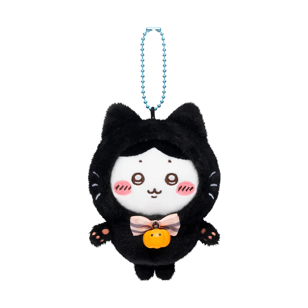 Chiikawa 吉伊卡哇|Plush Keychain Usagi Black Cat Ver万圣节限定黑猫毛绒玩偶挂件/包挂/铃铛会响很可爱|约H120×W85×D70mm
