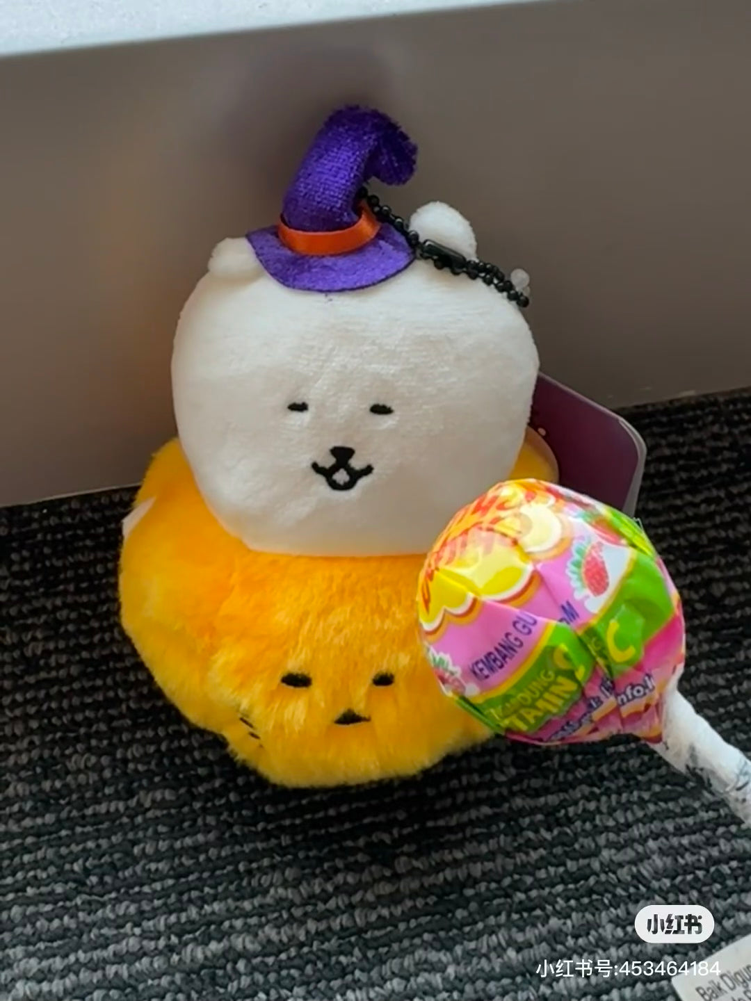 Nagano嘲讽熊|Characters Pumpkin Nagano Bear Mascot万圣节南瓜装白熊毛绒挂件/包挂|约H130 x W105 x D100mm
