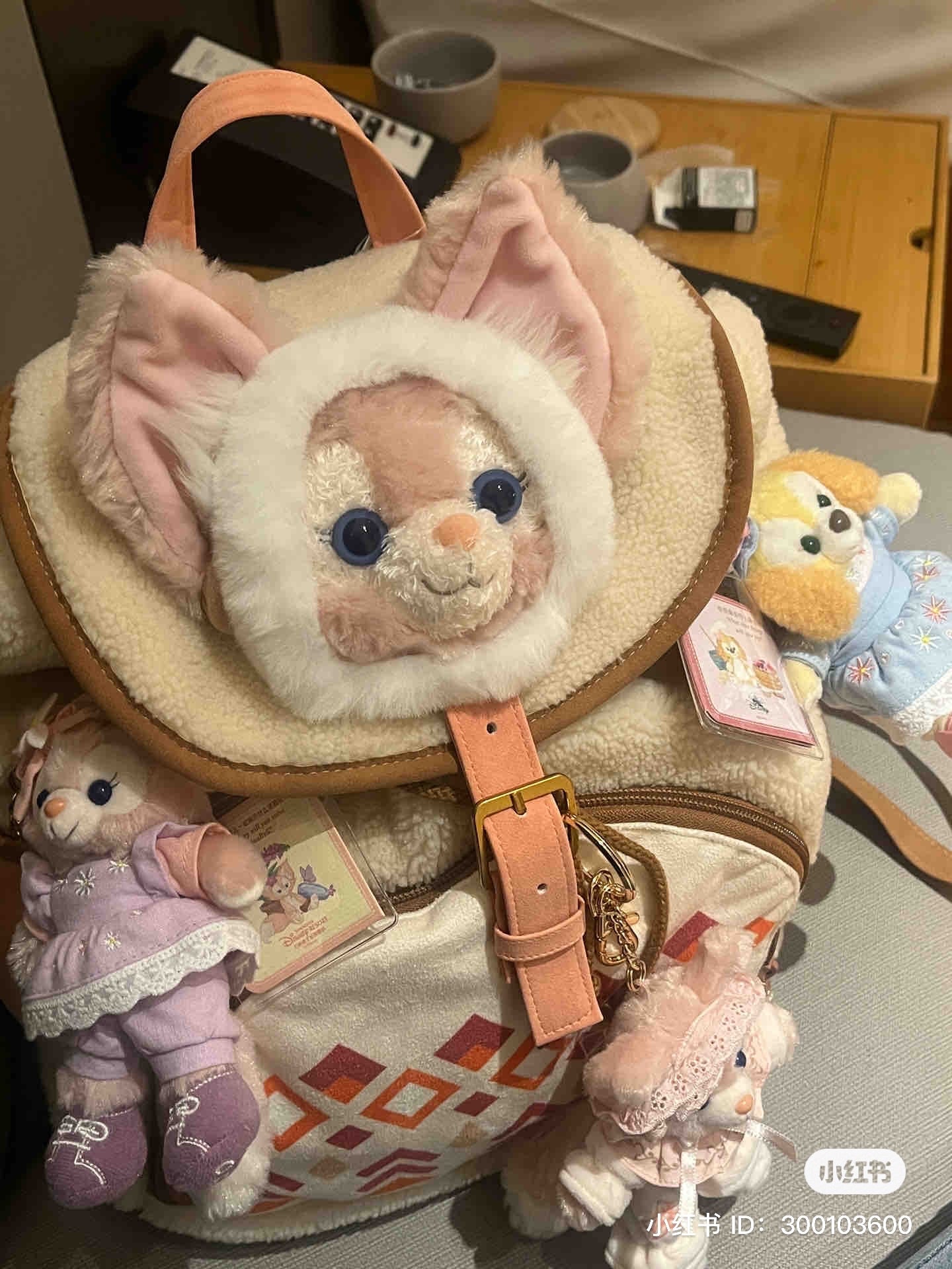 Disney SH|小小梦想家系列毛茸茸贝儿多功能双肩包/书包/大容量耐装