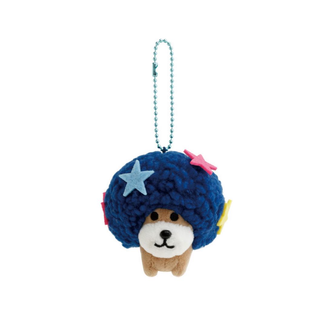 SANX|Characters Ano Koro no Tomodachi Burasage Plush Afro Ken怀旧经典系列蓝色爆炸头狗阿芙柔犬毛绒挂件/包挂|约75 x 75 x 70mm