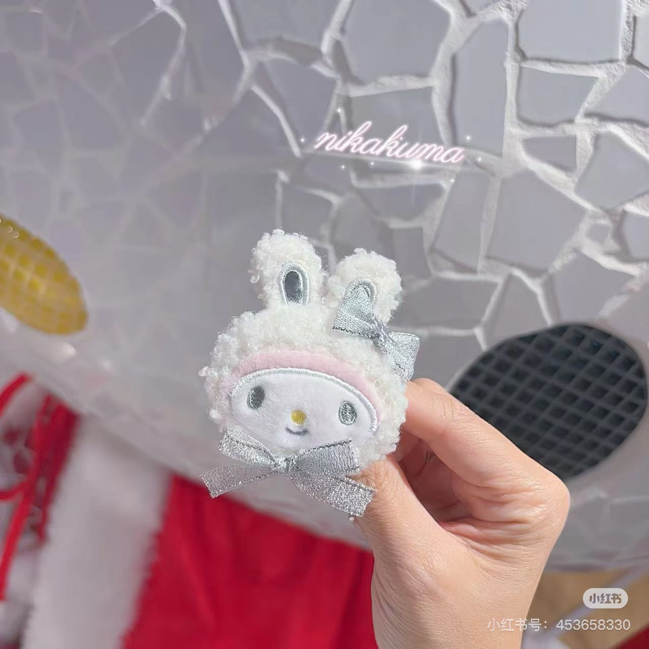 Sanrio三丽鸥|Secret Hair Clip / Fluffy Snow Rabbit冬日毛茸茸银白初雪小兔系列脸型玩偶发夹/刘海夹盲盒/全8种|1枚入