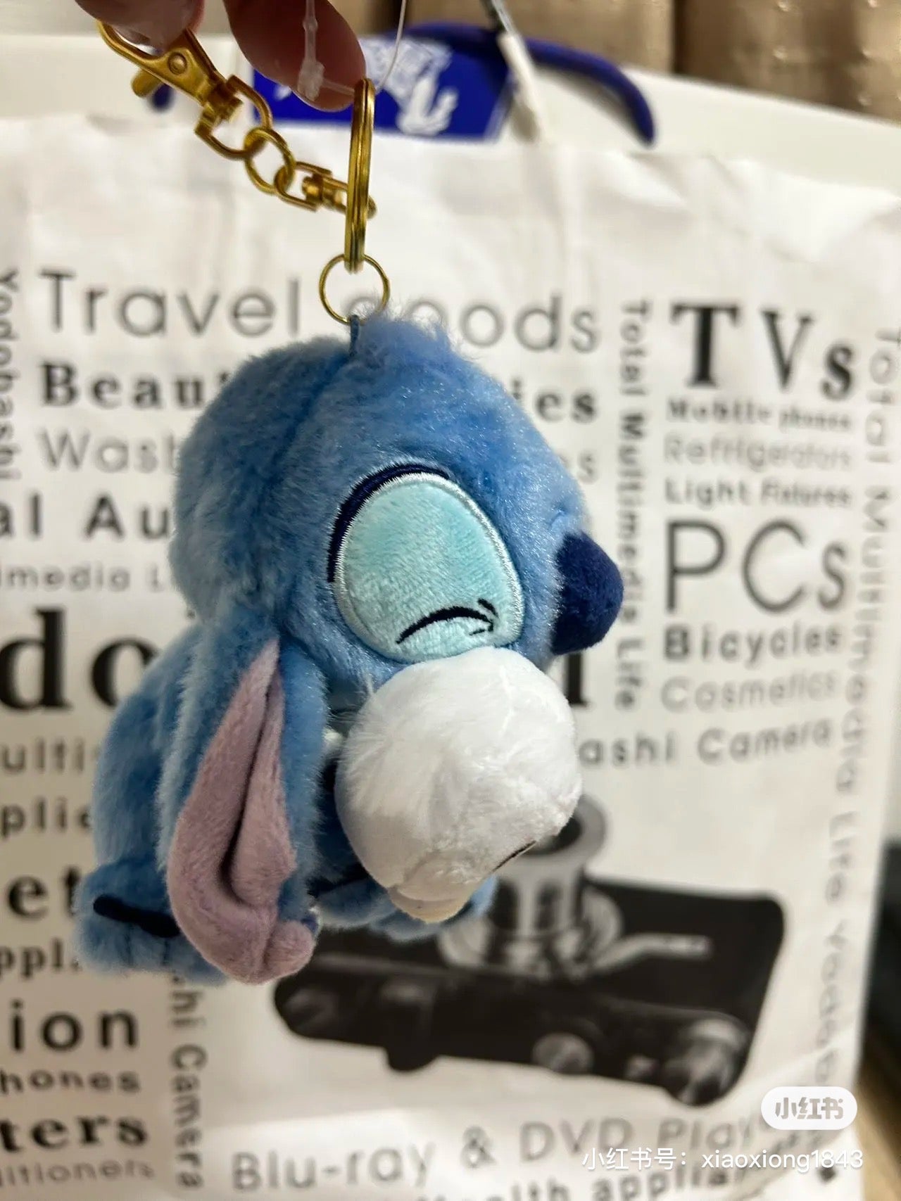 Disney迪士尼|限定史迪仔生日系列抱鸭鸭玩偶/挂件|約 15×14×8cm