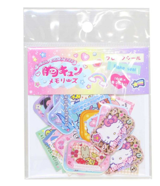 Sanrio|Die-cut Flake Seal Sticker Pack|32 pieces