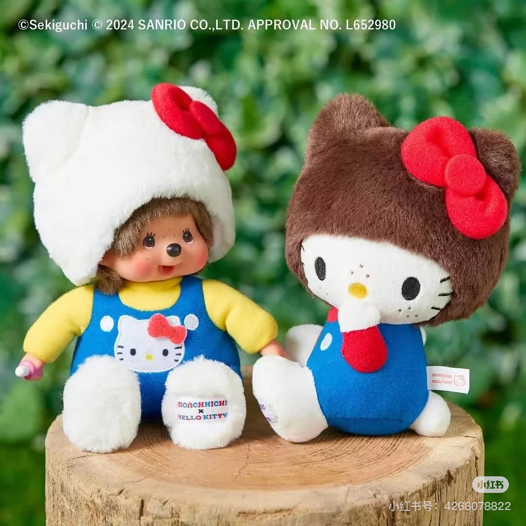Monchhichi|Hello Kitty x Monchhichi Big Face Plush Toy|H18×W10×D7.5cm approx.