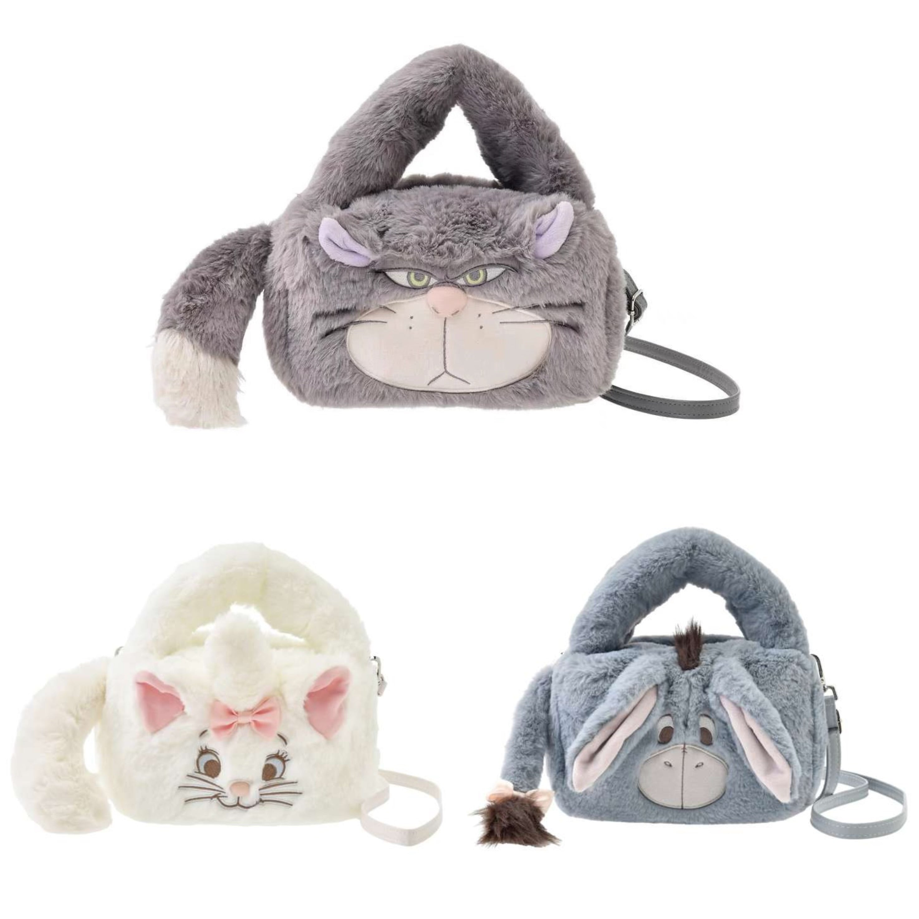 Disney迪士尼|WINTER PARK FASHION 2 way Handbag东迪冬日限定毛茸茸两用斜挎包/手提包/收纳包|约高13×寬23×深14(cm)