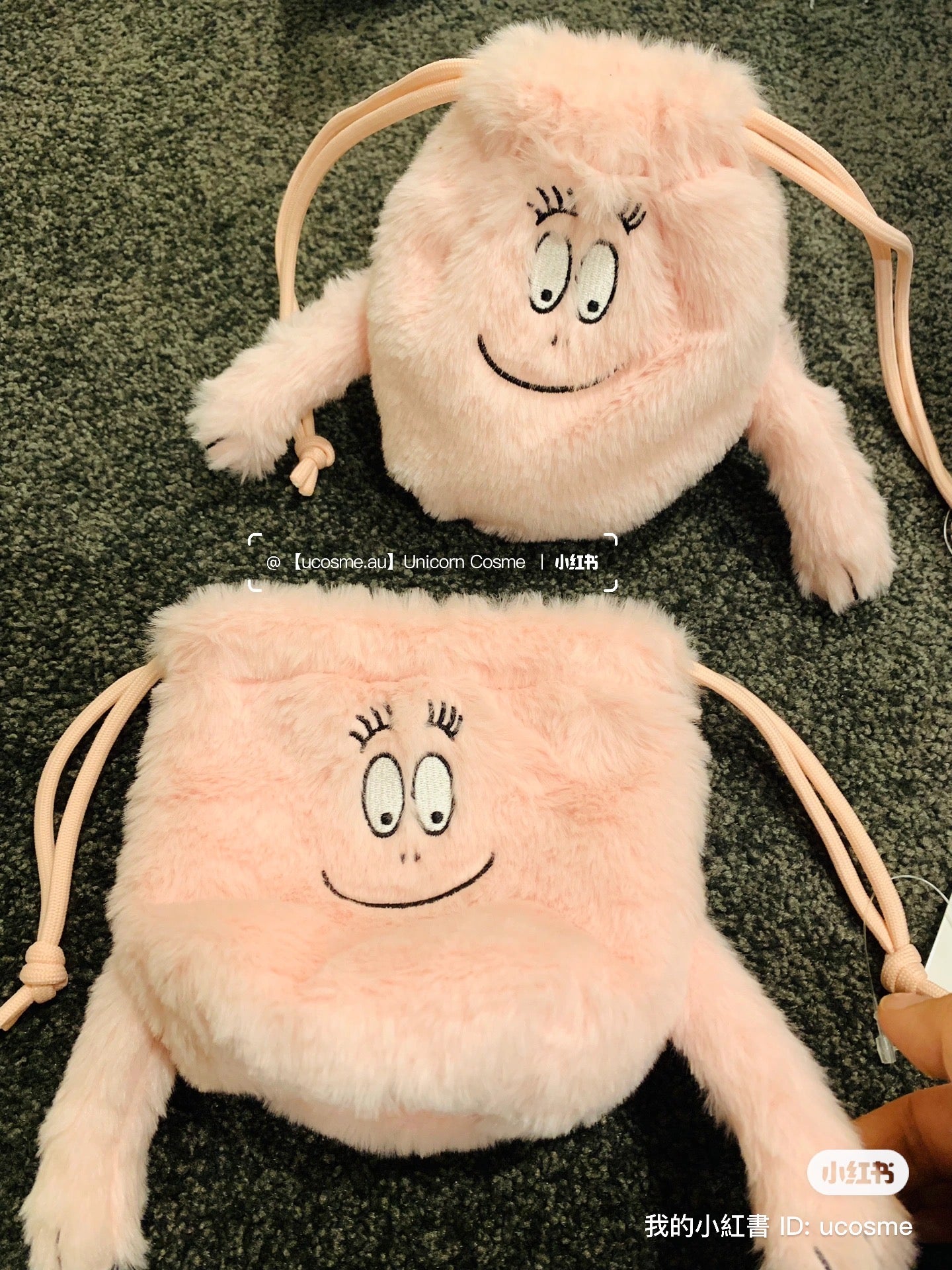 Barbapapa巴巴爸爸|搞笑柔软巾着/束口袋/质感很可|約 W16.5×H16×D5cm