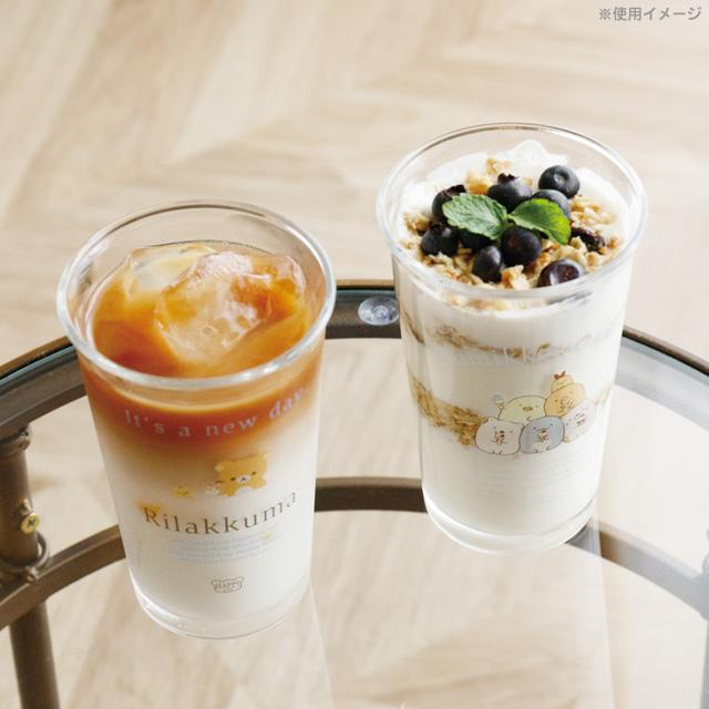 Rilakkuma|San-X Glass Tumbler - Kiiroitori & Rilakkuma : Happy Life|360ml approx.