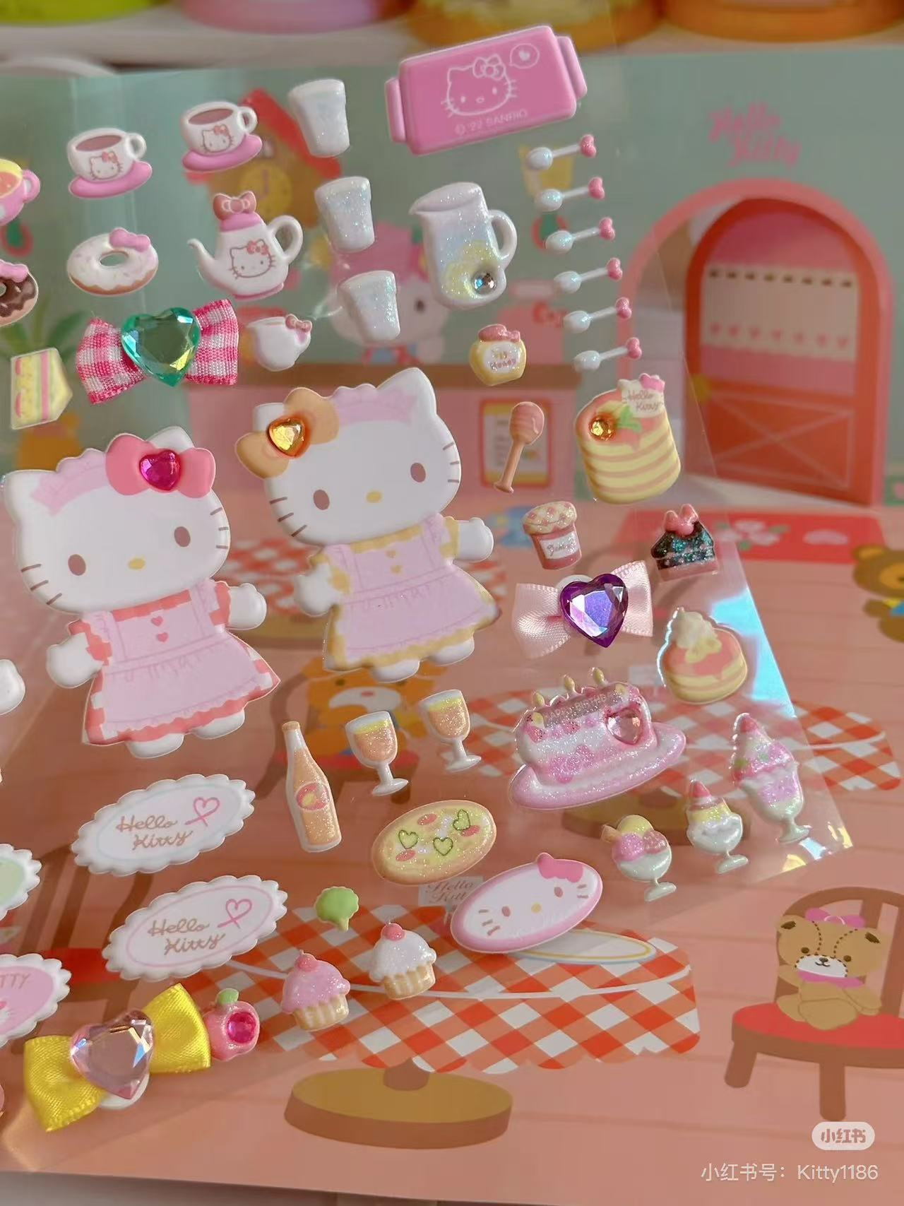 Sanrio|Playing Sticker Set - Cafe Restaurant|21×1×23.5cm approx.