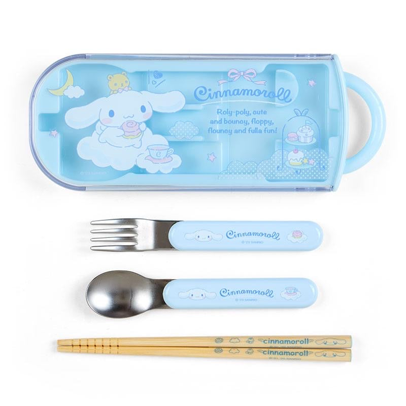 Sanrio|可爱印花Ag?抗菌外出便携餐具组|叉勺筷各1