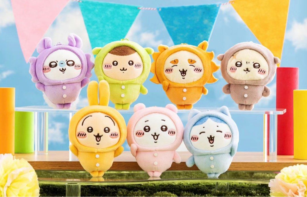 Chiikawa| Pajama party napchi mini Mascot Holder /Plush Keychain|H100 x W85 x D55mm approx.