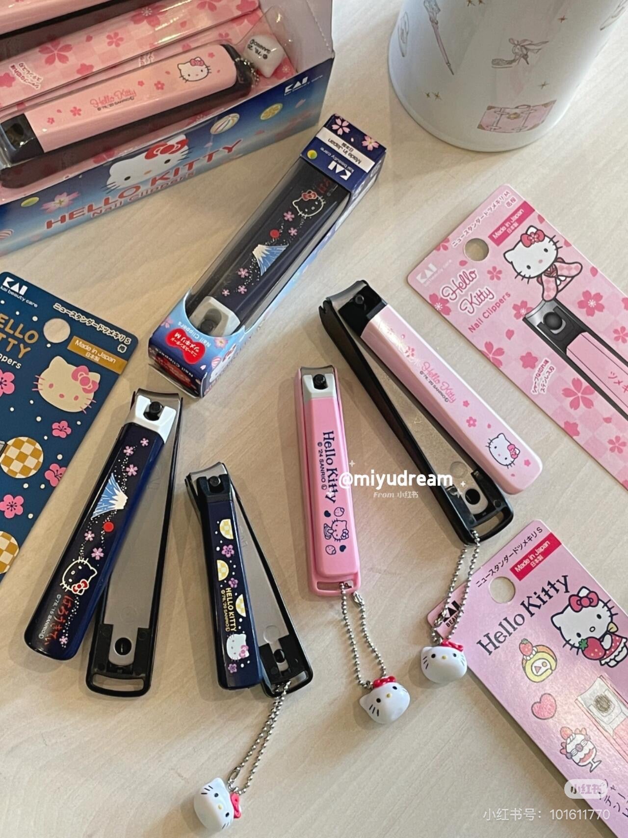 KAI贝印|Hello Kitty Wafu Nail Clipper Standard M Fujisan Mount Fuji凯蒂猫和风富士山不锈钢指甲钳M号/防飞溅✔️