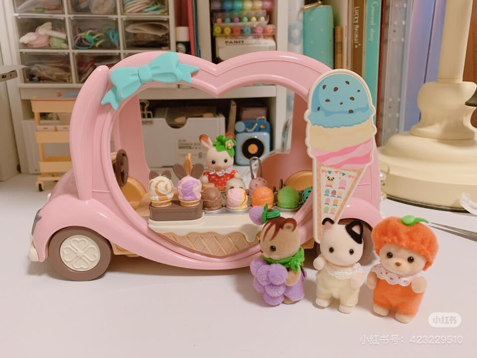 SylvanianFamilies森贝儿家族|Ice Cream Van- Dollhouse Playset冰淇淋车套装玩具/过家家5651