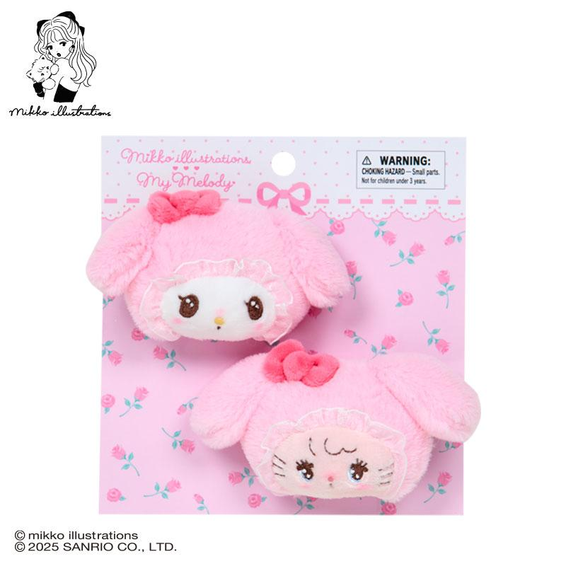 Sanrio|Mikko Illustrations Characters Hair Clip Set|10cm W x 3cm D x 5.5cm H. approx.