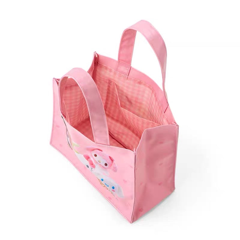 Sanrio| Handbag - Pitatto Friends Photo- Pitatto Friends Photo多巴胺格纹系列粉色手提包|约23×11×20cm
