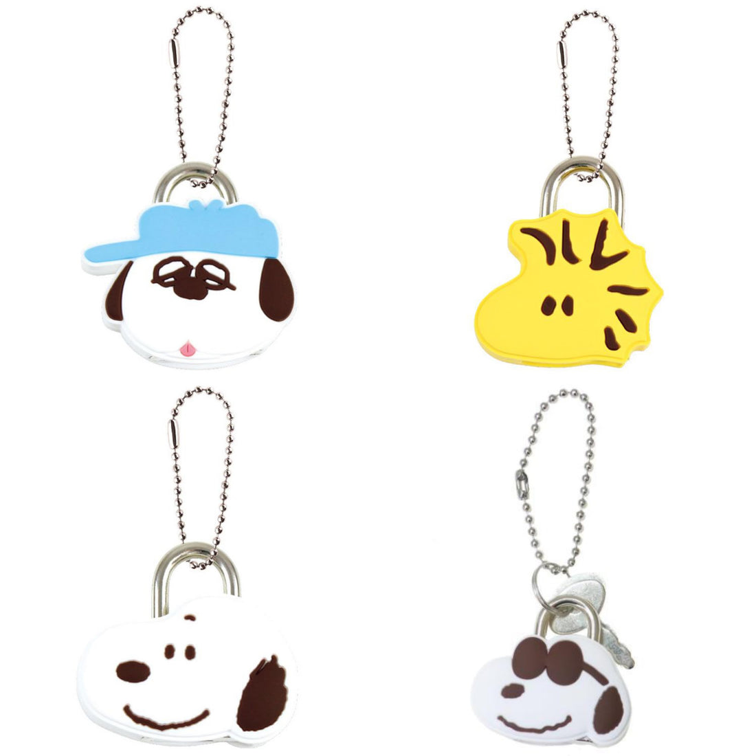 Snoopy史努比|Snoopy和朋友们挂锁钥匙扣/配有两把小钥匙|约H26 x W35 x D10mm