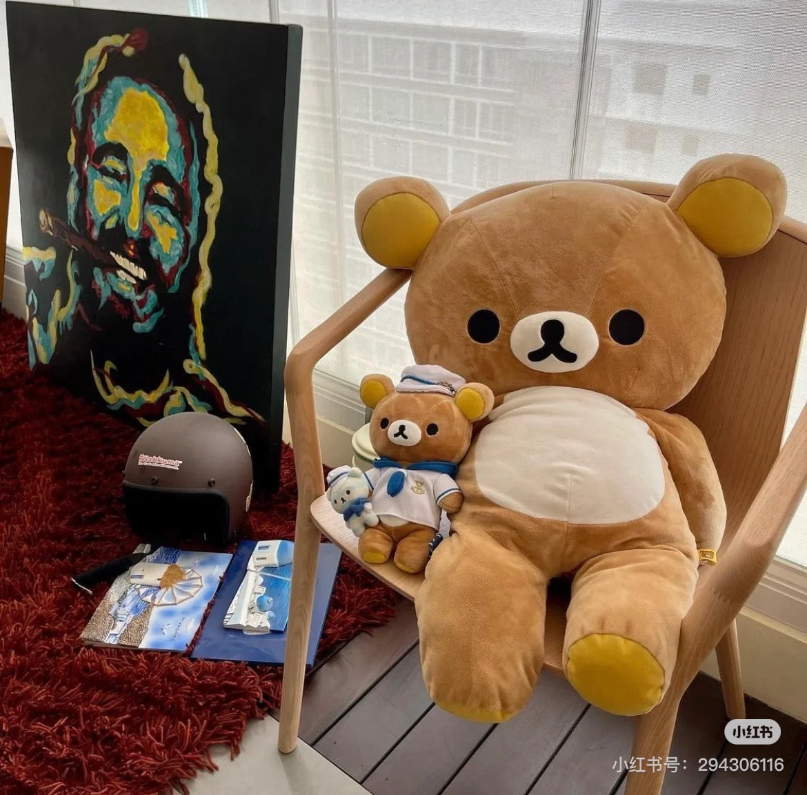 Rilakkuma轻松熊|软乎乎轻松熊大号玩偶/公仔|約500×350×160mm