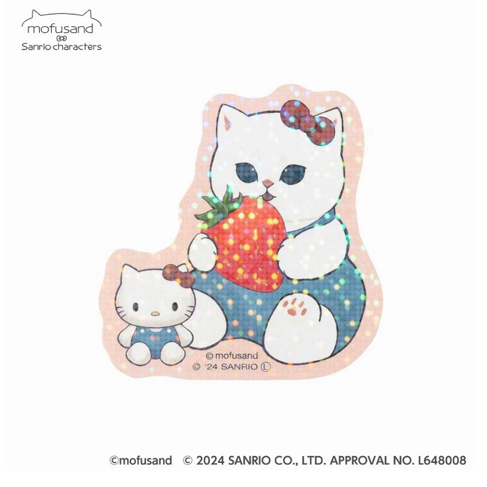 Mofusand|Sanrio联名限定鲨鱼猫Freshly Caught新鲜采摘系列细闪贴纸盲盒/全13种|1枚入