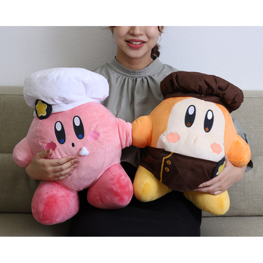 Kirby|cafe厨房限定咖啡色厨师服公仔L号|約H380×W300×D270mm