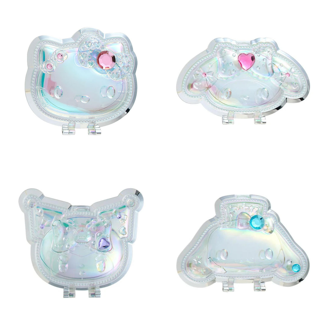 Sanrio|Face Aurora Hologram Sliver Folding Stand Mirro|12.5×1.5×9cm approx.