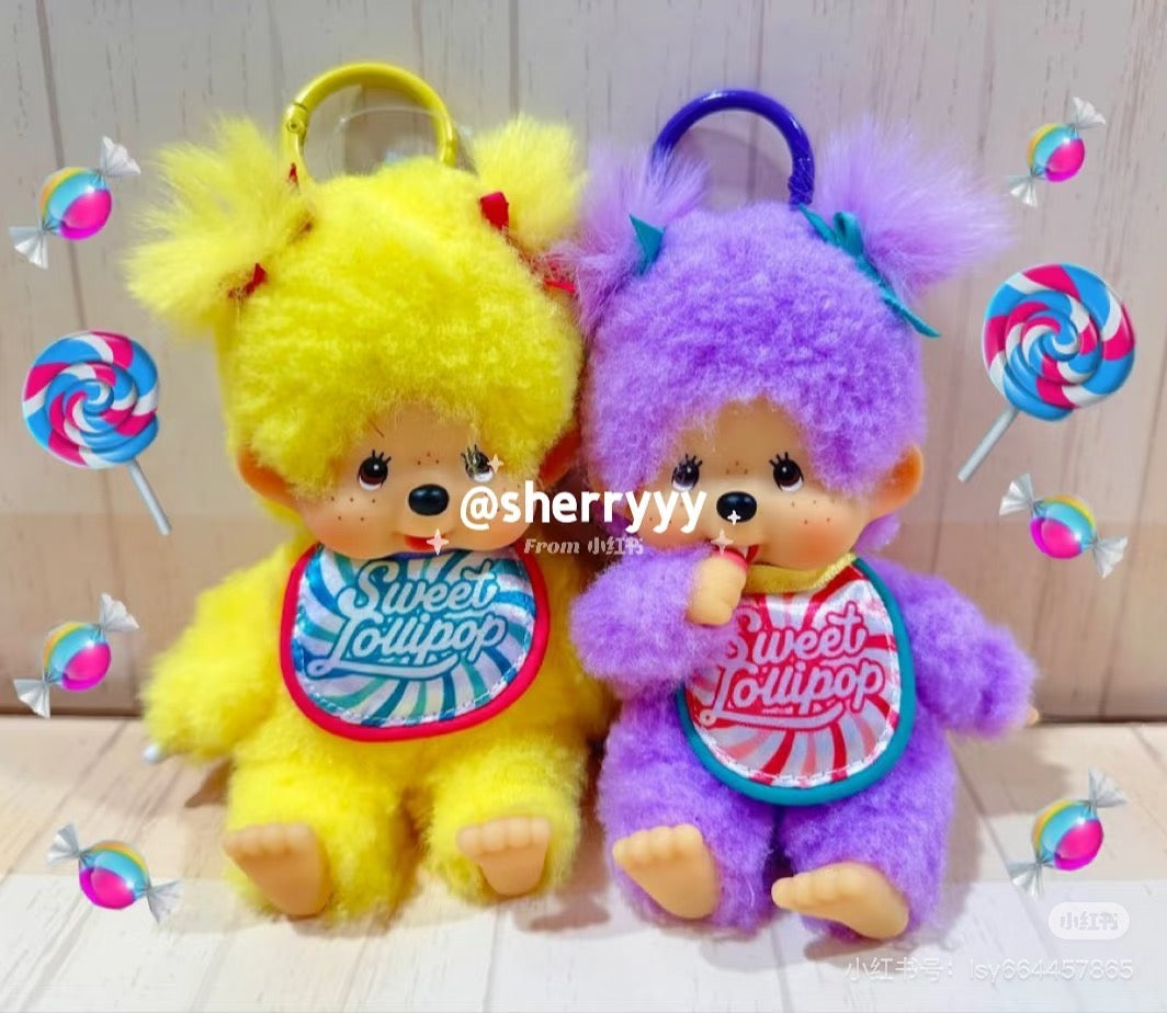 Monchhichi|Sweet Lollipop Mascot Holder /Plush Keychain|H16×W8.5×D5.5cm approx.