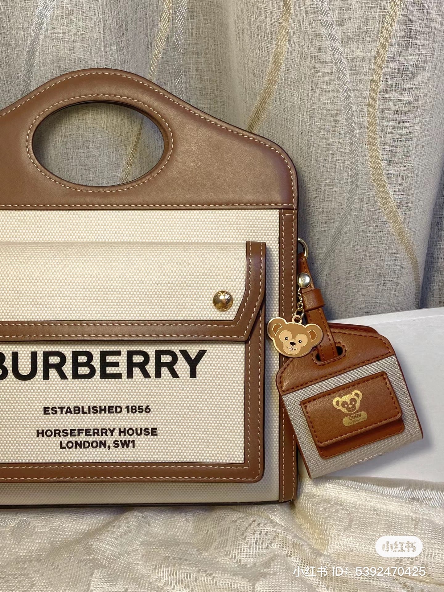 Disney SH|duffy达菲皮质感小包包/ipods pro耳机包钥匙扣/挂件