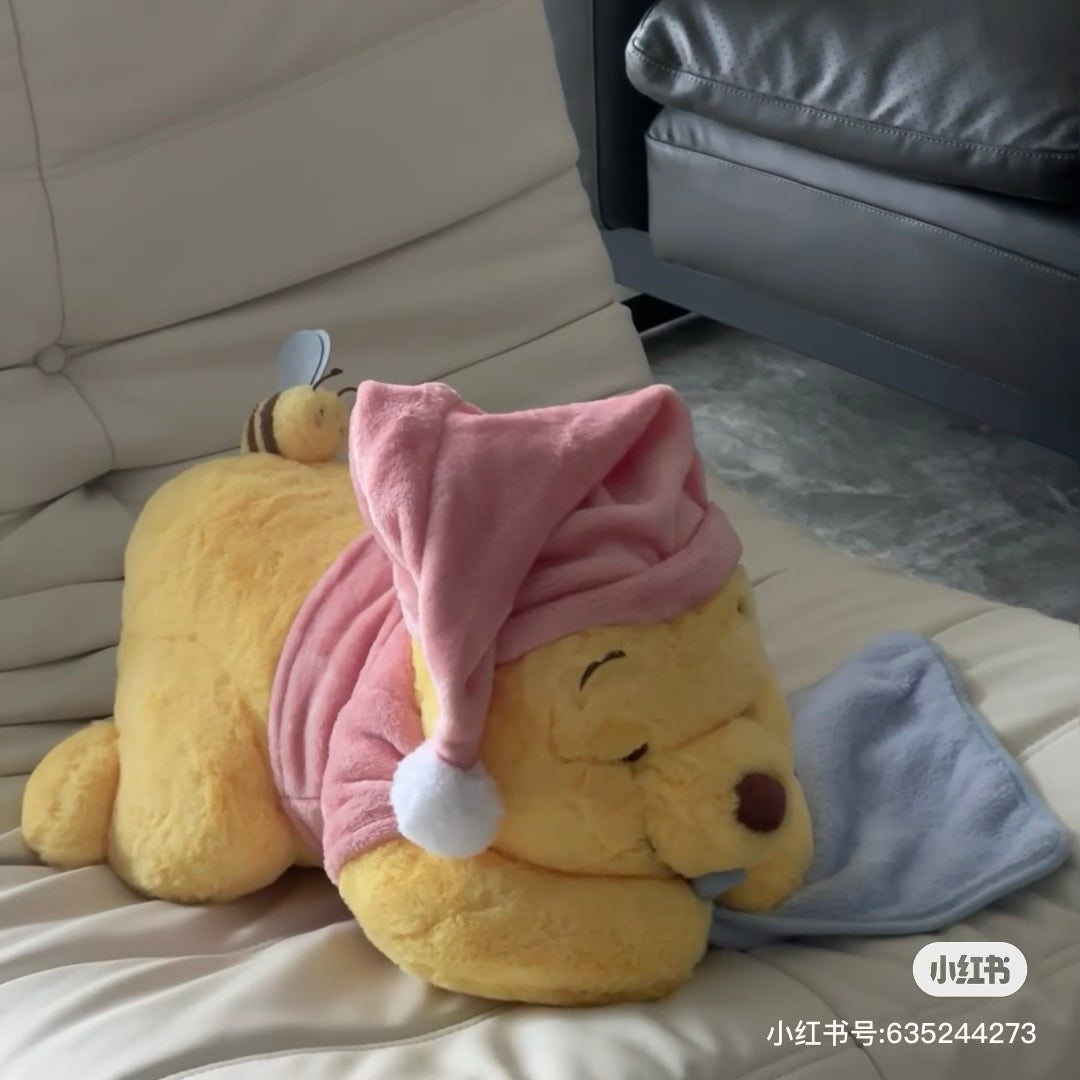 Disney SH|winnie the pooh居家维尼/晚安睡帽噗噗纸巾套/玩偶