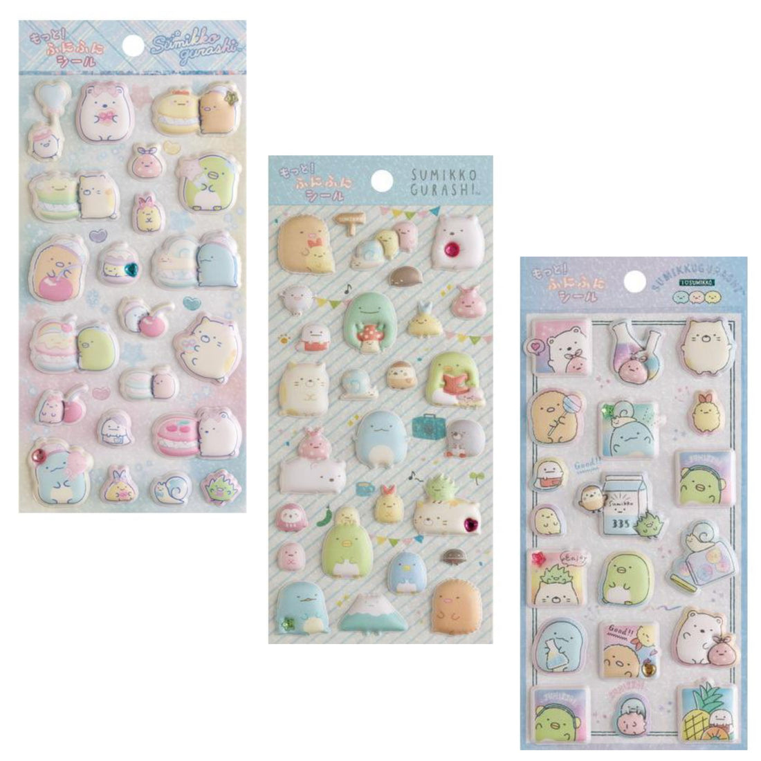 Sumikko gurashi|Squishy Rhinestones Marshmallow 3D Stickers|200×95mm approx.