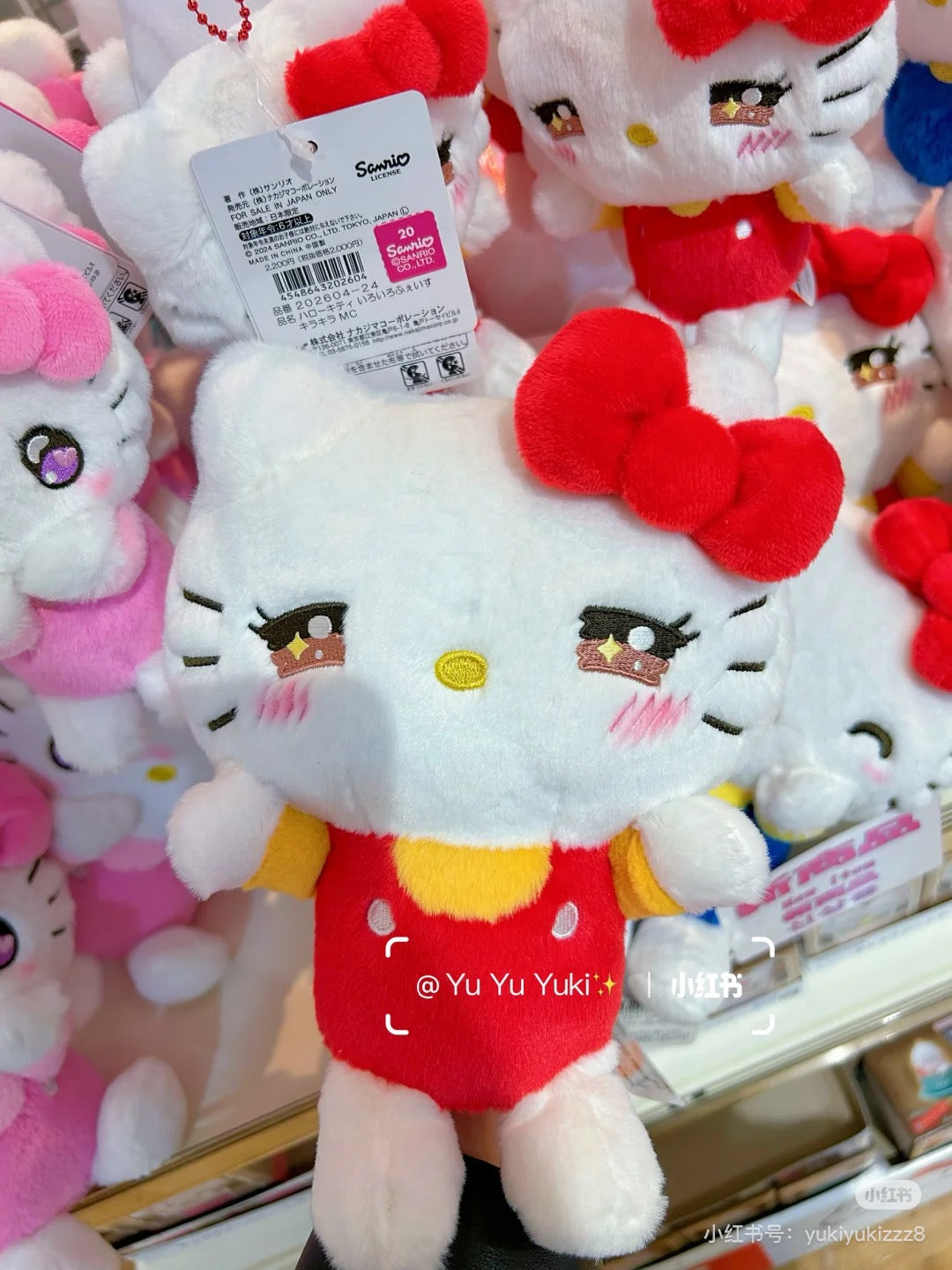 HelloKitty凯蒂猫|Nakajima Sanrio Plush Hello Kitty Various Faces S凯蒂猫可爱表情毛绒玩偶/公仔|约170×190×120mm