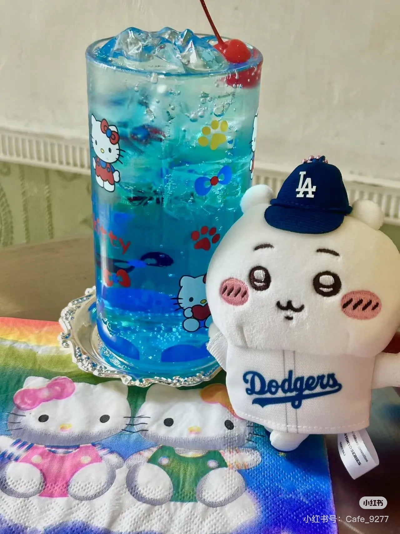 【limit 1】Chiikawa|Chiikawa X MLB Tokyo Series Dodgers Mascot Holder /Plush Keychain|H120×W93×D50mm approx.