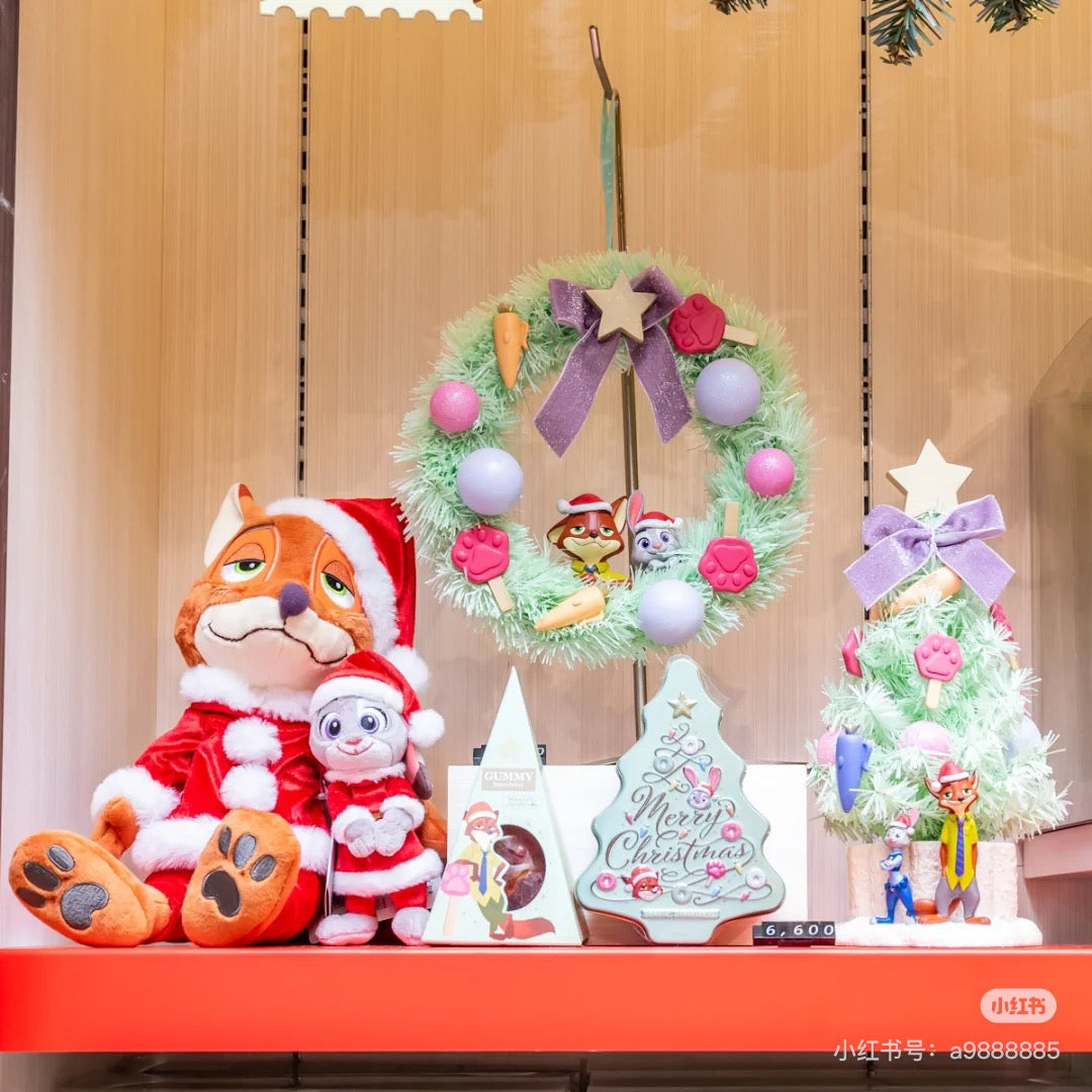 Disney迪士尼|Plush Keychain Disney Store Japan Christmas 2024东迪冬日圣诞限定系列可爱角色毛绒玩偶挂件/包挂/圣诞树装饰|约H13.5×W16.5×D9cm