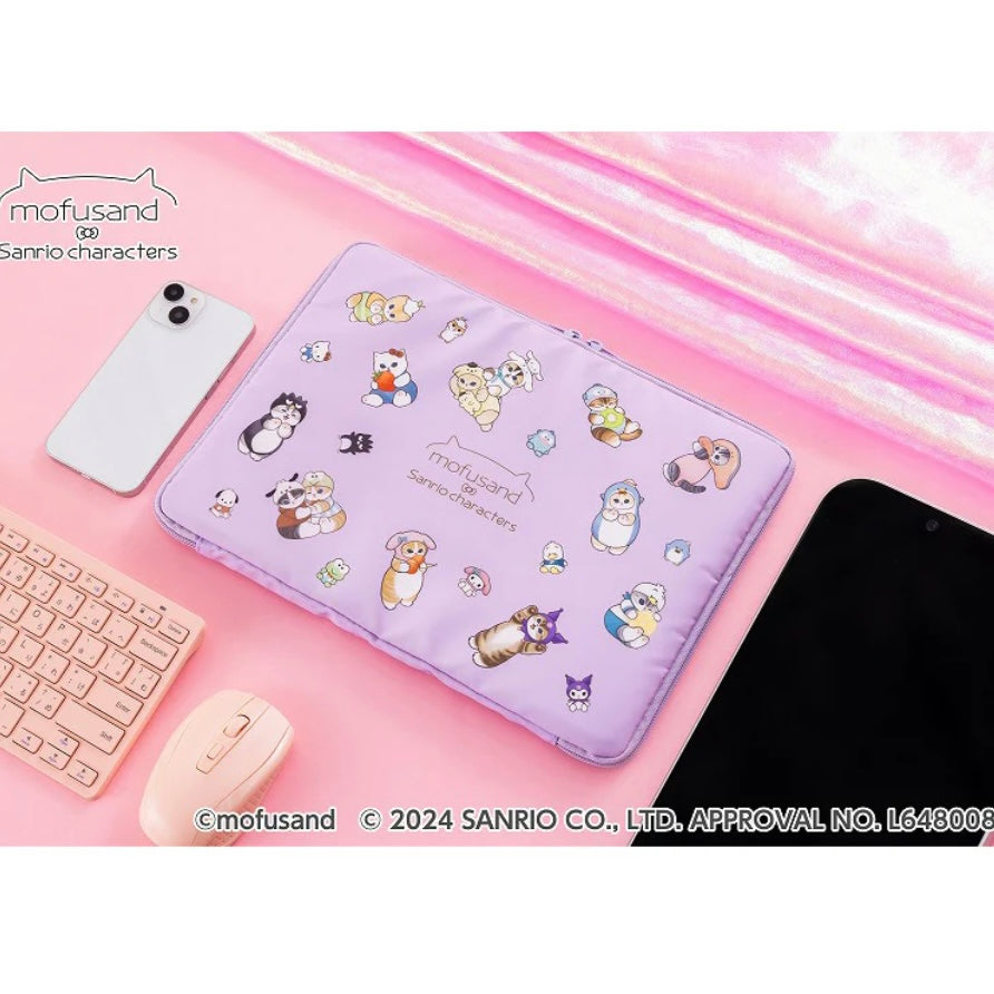 Mofusand|sanrio三丽鸥鲨鱼猫联名人物集合平板电脑包/ipad包|约H230×W320×D20mm