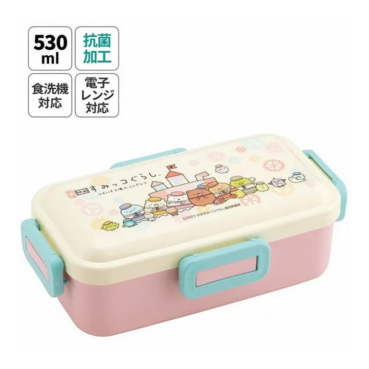 Sumikko gurashi角落生物|带扣抗菌耐热大容量分格饭盒/餐盒/洗碗机/微波炉可用|530ml