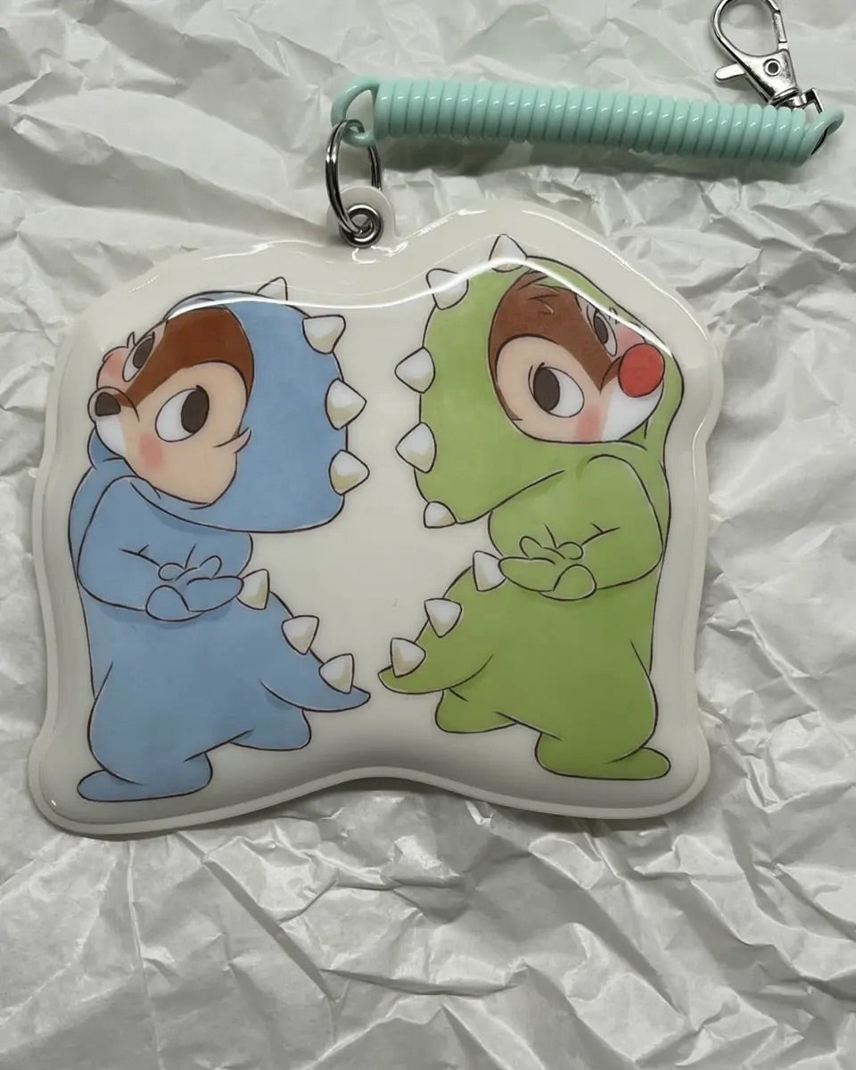 Disney|奇奇蒂蒂小龙换装挂件式可伸缩卡包|縦約11.7×横12.8×厚み0.5(cm)