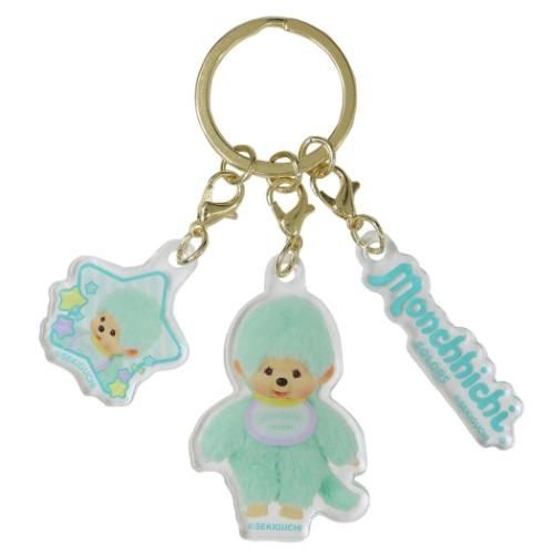 Monchhichi|Acrylic Keychain 3 Charm|33×52×3mm approx.