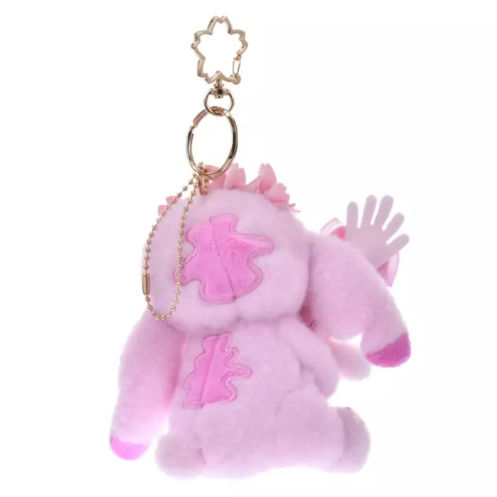 Disney迪士尼|Cherry Blossom Sakura 2025Collection Stitch & Scrump Plush Keychain东迪2025年限定樱花粉史迪仔抱小金毛绒玩偶钥匙扣挂件/包挂/樱花造型钥匙圈|约高さ13.5×幅12×奥行き9(cm)